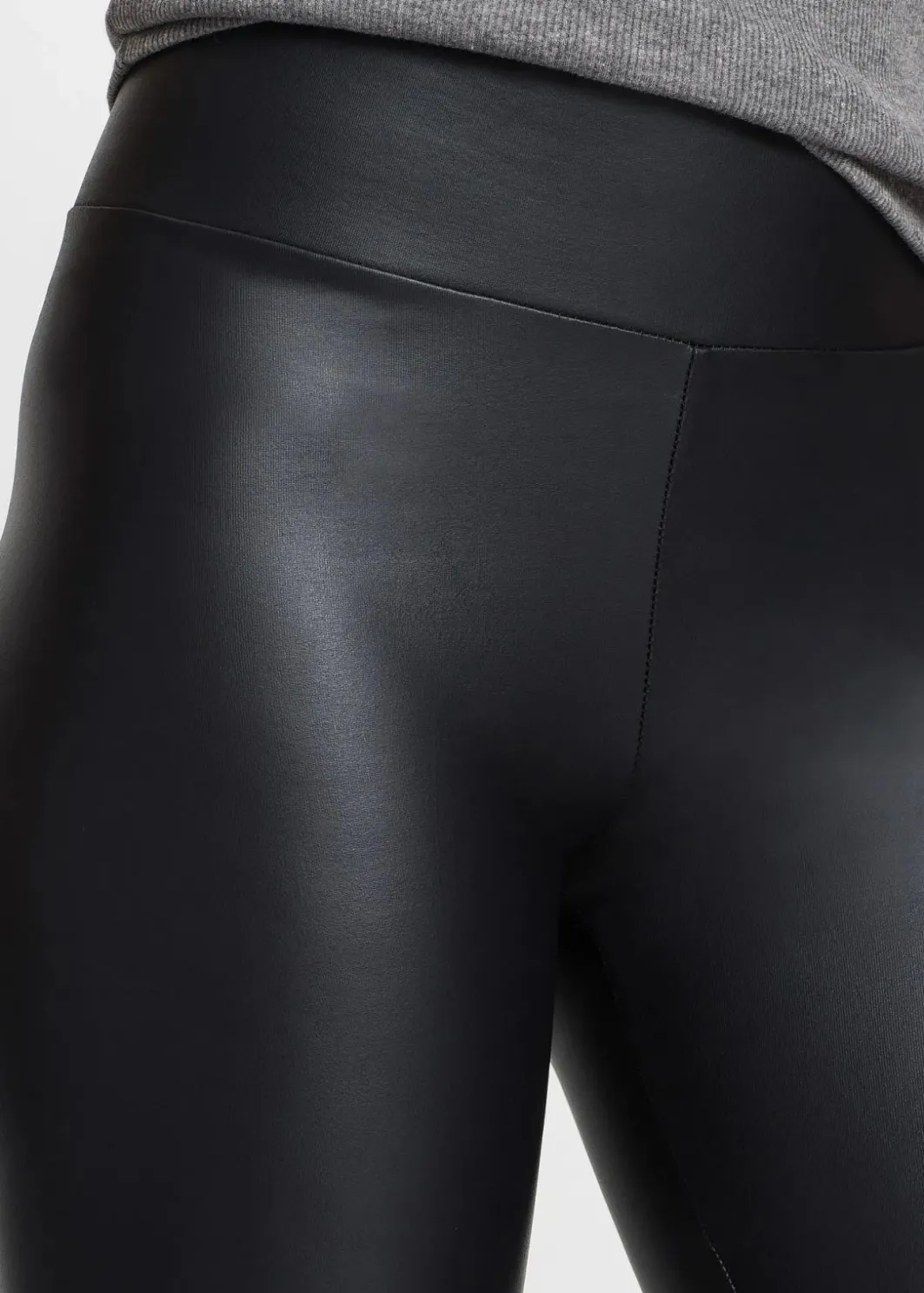 Lederimitat-Leggings mit Beschichtung Damen Hosen|Kurzgrößen