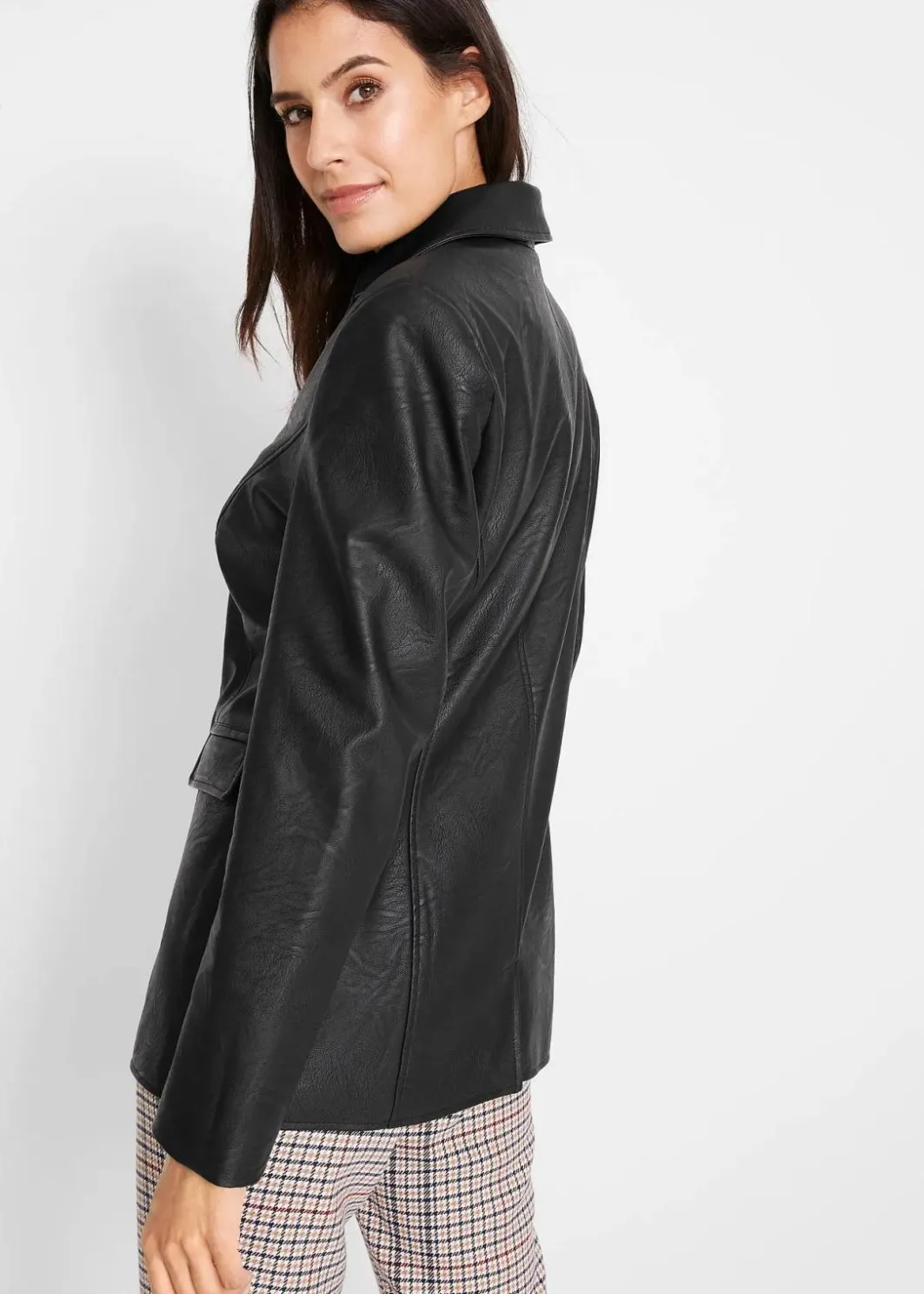 Damen bonprix Jacken & Mäntel|Bekleidung·Hosen|Lederimitat-Longblazer