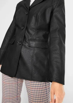 Damen bonprix Jacken & Mäntel|Bekleidung·Hosen|Lederimitat-Longblazer