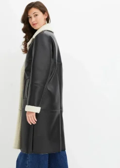 Discount Lederimitat-Mantel Damen Bekleidung·Hosen|Jacken & Mäntel