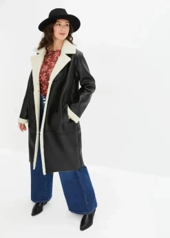 Discount Lederimitat-Mantel Damen Bekleidung·Hosen|Jacken & Mäntel