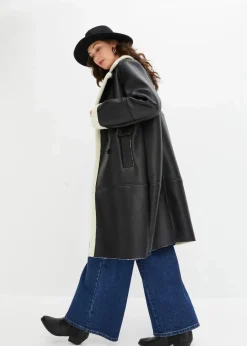 Discount Lederimitat-Mantel Damen Bekleidung·Hosen|Jacken & Mäntel