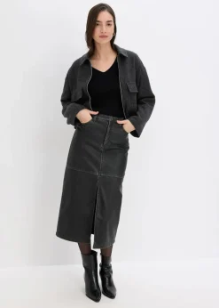 Damen bonprix Röcke|Bekleidung·Sportbekleidung|Lederimitat-Rock