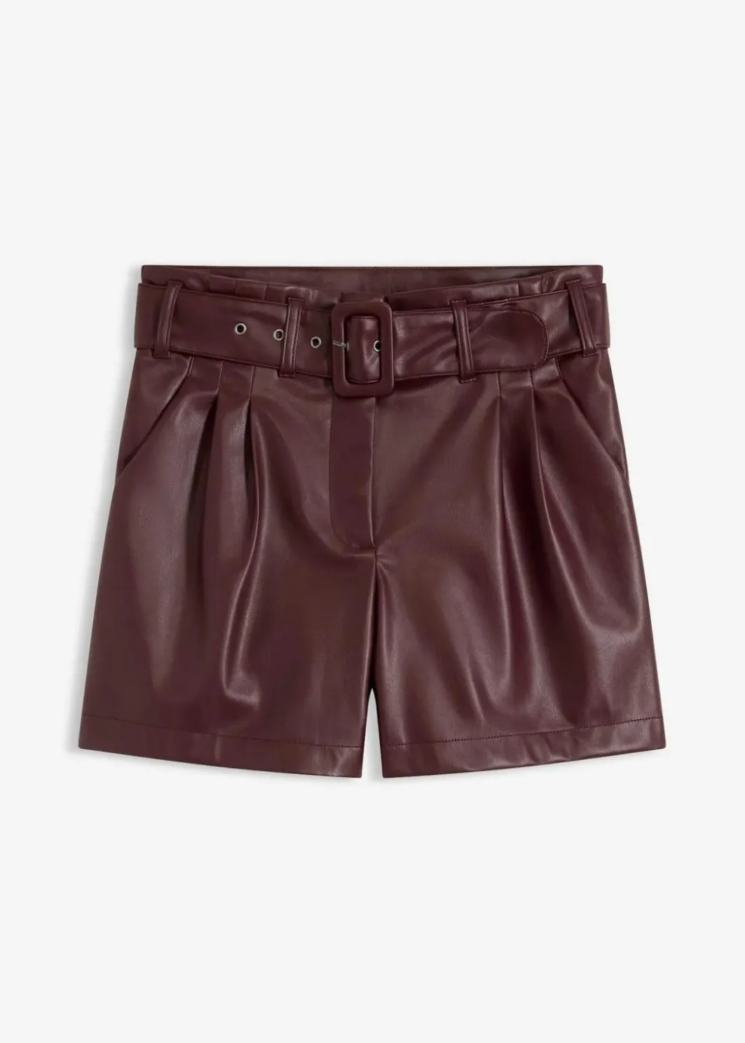 Online Lederimitat-Shorts mit Gürtel Damen Bekleidung·Outdoorbekleidung|Bekleidung·Kleider