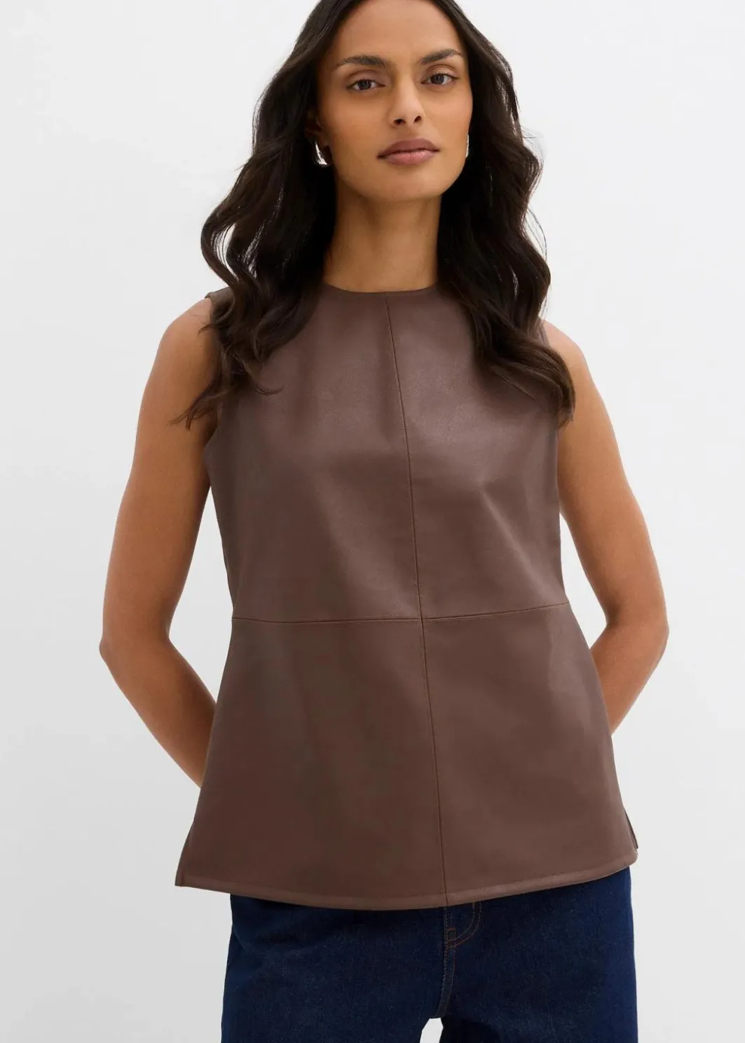 Damen bonprix Shirts & Tops|Lederimitat-Top