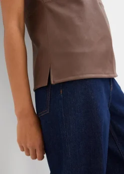 Damen bonprix Shirts & Tops|Lederimitat-Top