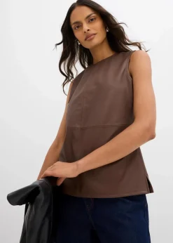 Damen bonprix Shirts & Tops|Lederimitat-Top