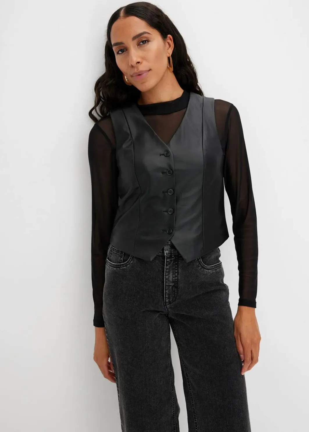 Online Lederimitat-Weste Damen Bekleidung·Hosen|Jacken & Mäntel