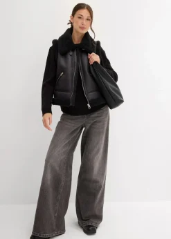 Discount Lederimitat-Weste Damen Nachhaltigere Materialien|Jacken & Mäntel