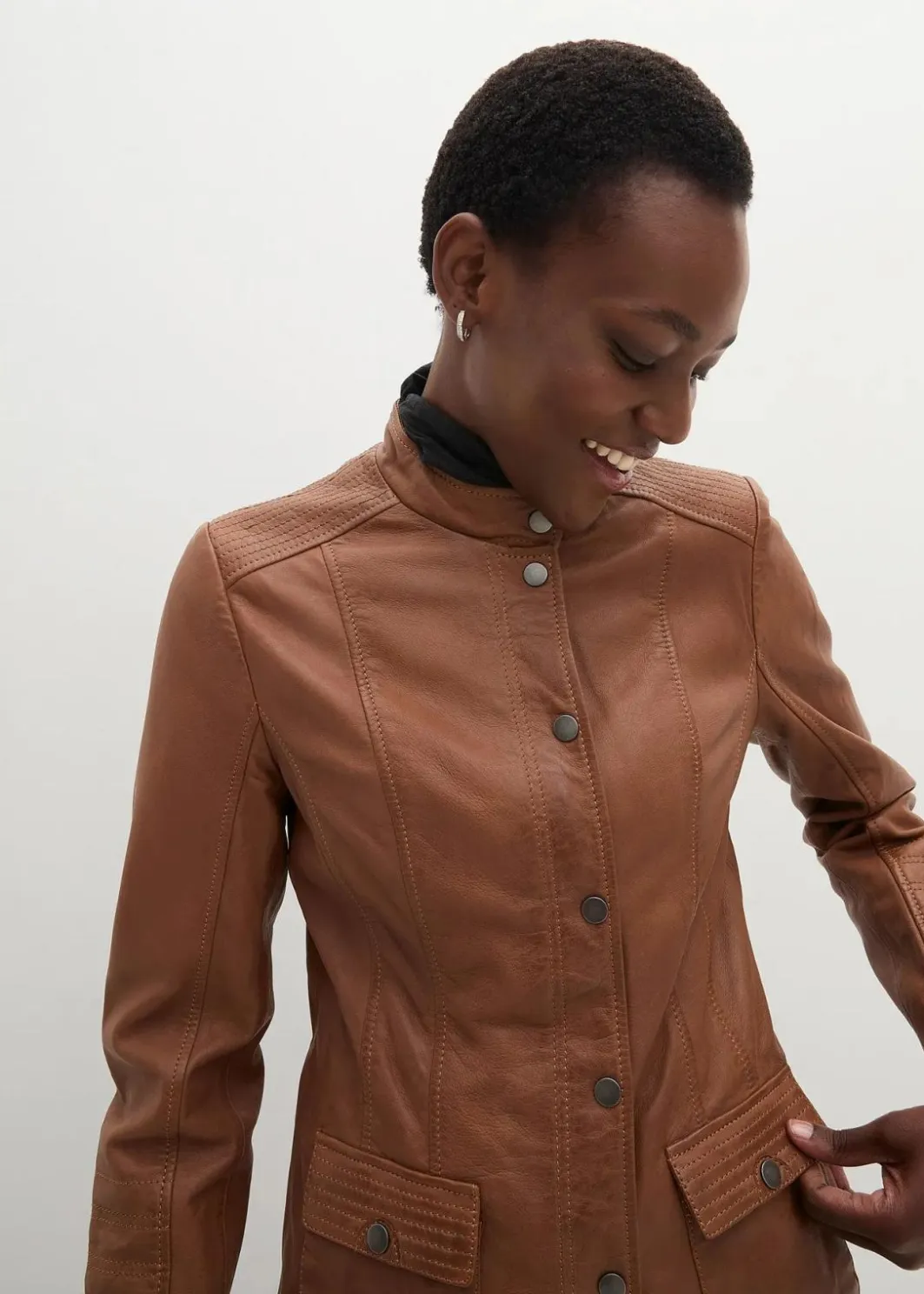 Hot Lederjacke aus Lammnappa Damen Premium|Nachhaltigere Materialien