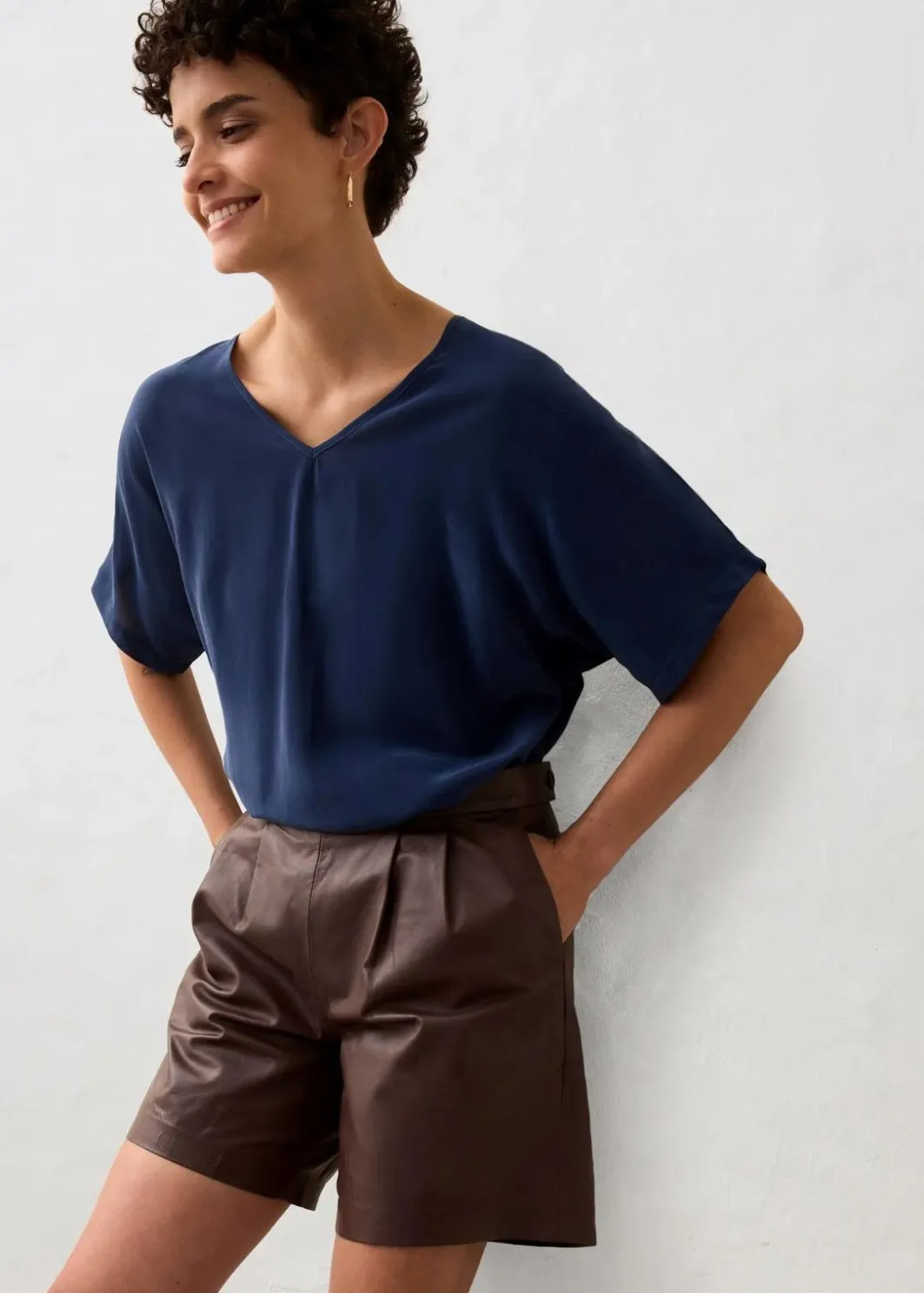 Damen bonprix Bekleidung·Kleider|Premium|Leder-Shorts aus Lammnappa
