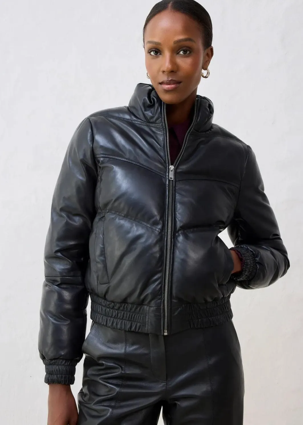 Damen bonprix Bekleidung·Hosen|Premium|Leder-Steppjacke aus Lammnappa