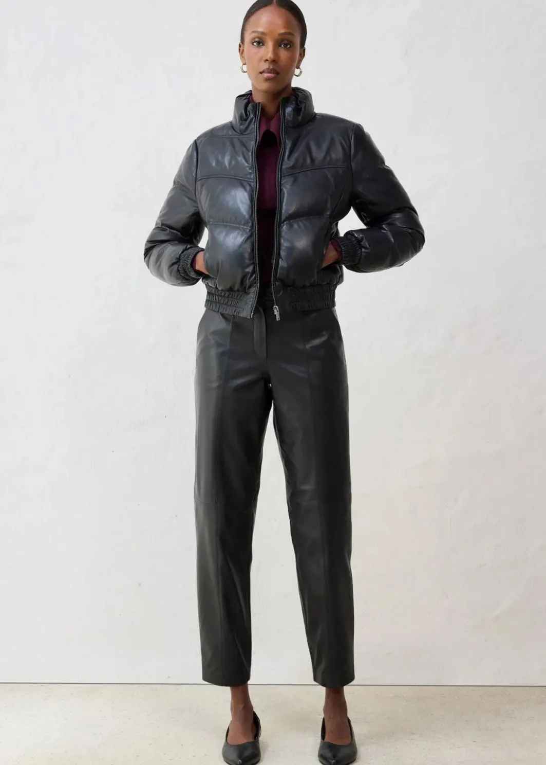 Damen bonprix Bekleidung·Hosen|Premium|Leder-Steppjacke aus Lammnappa
