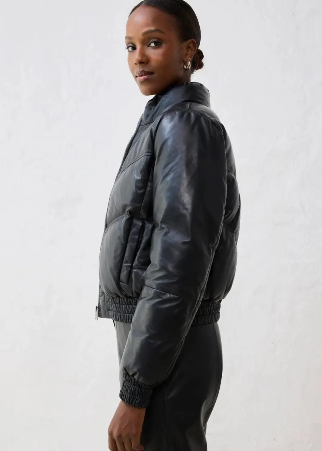 Damen bonprix Bekleidung·Hosen|Premium|Leder-Steppjacke aus Lammnappa
