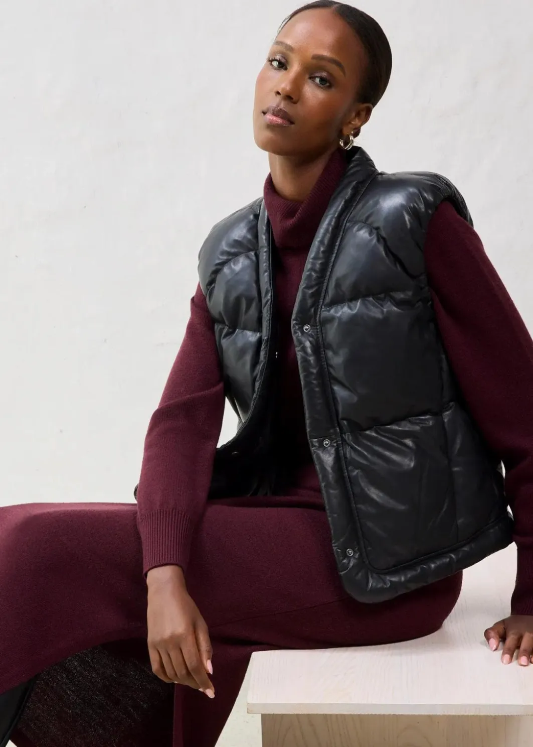 Best Leder-Steppweste aus Lammnappa Damen Jacken & Mäntel|Bekleidung·Hosen