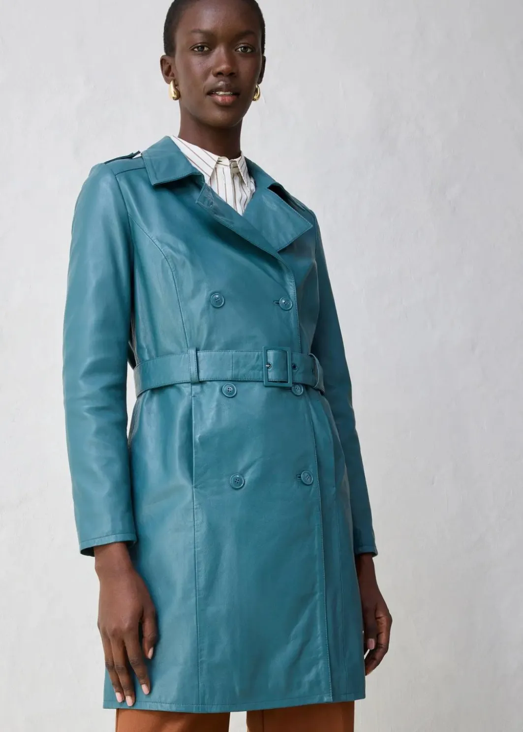 Damen bonprix Bekleidung·Hosen|Premium|Leder-Trenchcoat aus Lammnappa