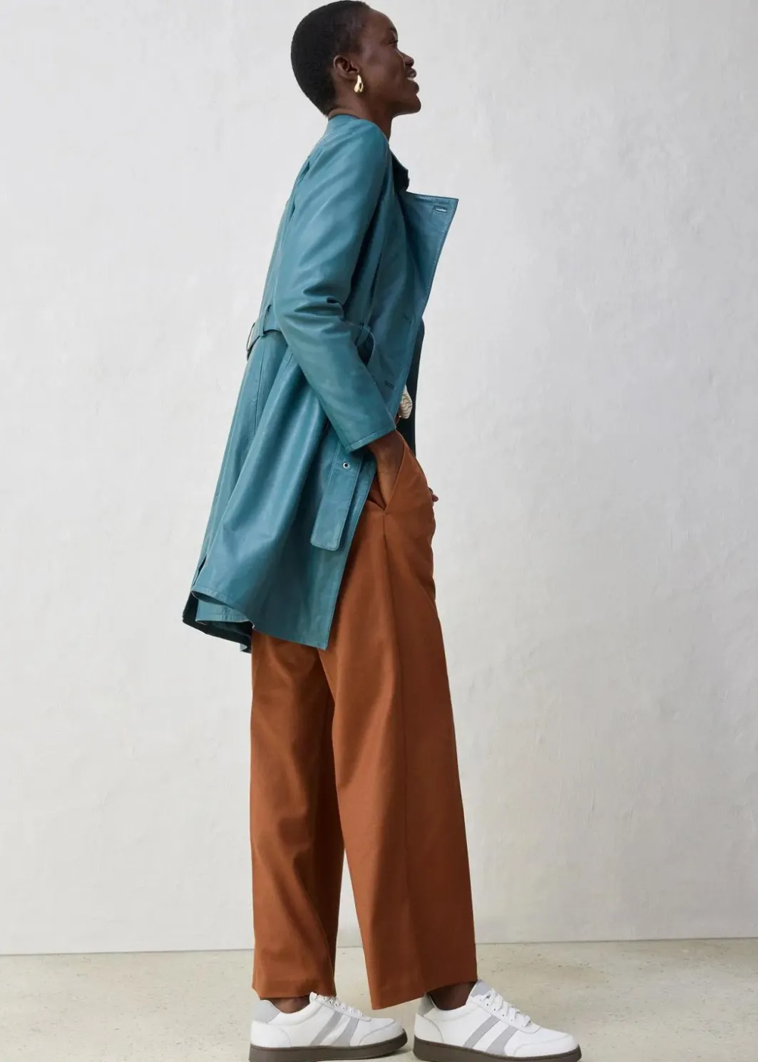 Damen bonprix Bekleidung·Hosen|Premium|Leder-Trenchcoat aus Lammnappa