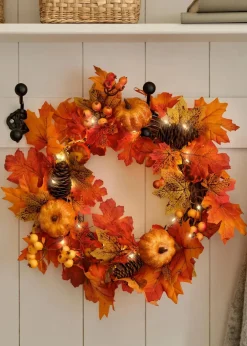 bonprix Wohnaccessoires|LED-Hängedeko Türkranz mit Herbstdeko