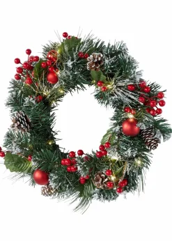bonprix Wohnaccessoires|Weihnachtsdeko & -Textilien·Dekoration|LED-Türkranz mit Dekorationen