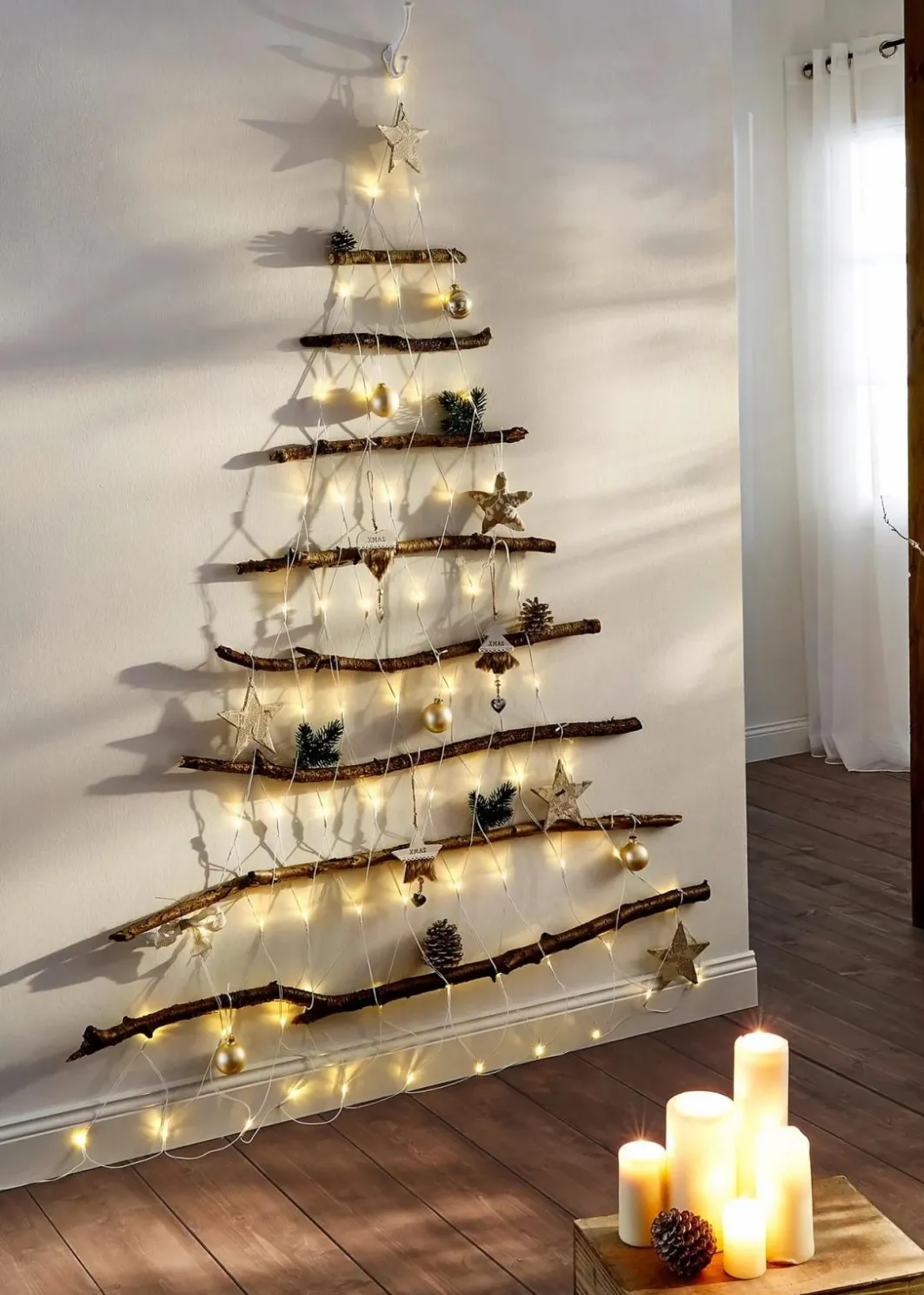 bonprix Wanddekoration|Weihnachtsdeko & -Textilien·Beleuchtung|LED-Wanddeko in Tannenbaum-Design