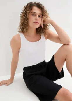 Damen bonprix Bekleidung·Outdoorbekleidung|Bekleidung·Kleider|Legere Bermuda mit Leinen