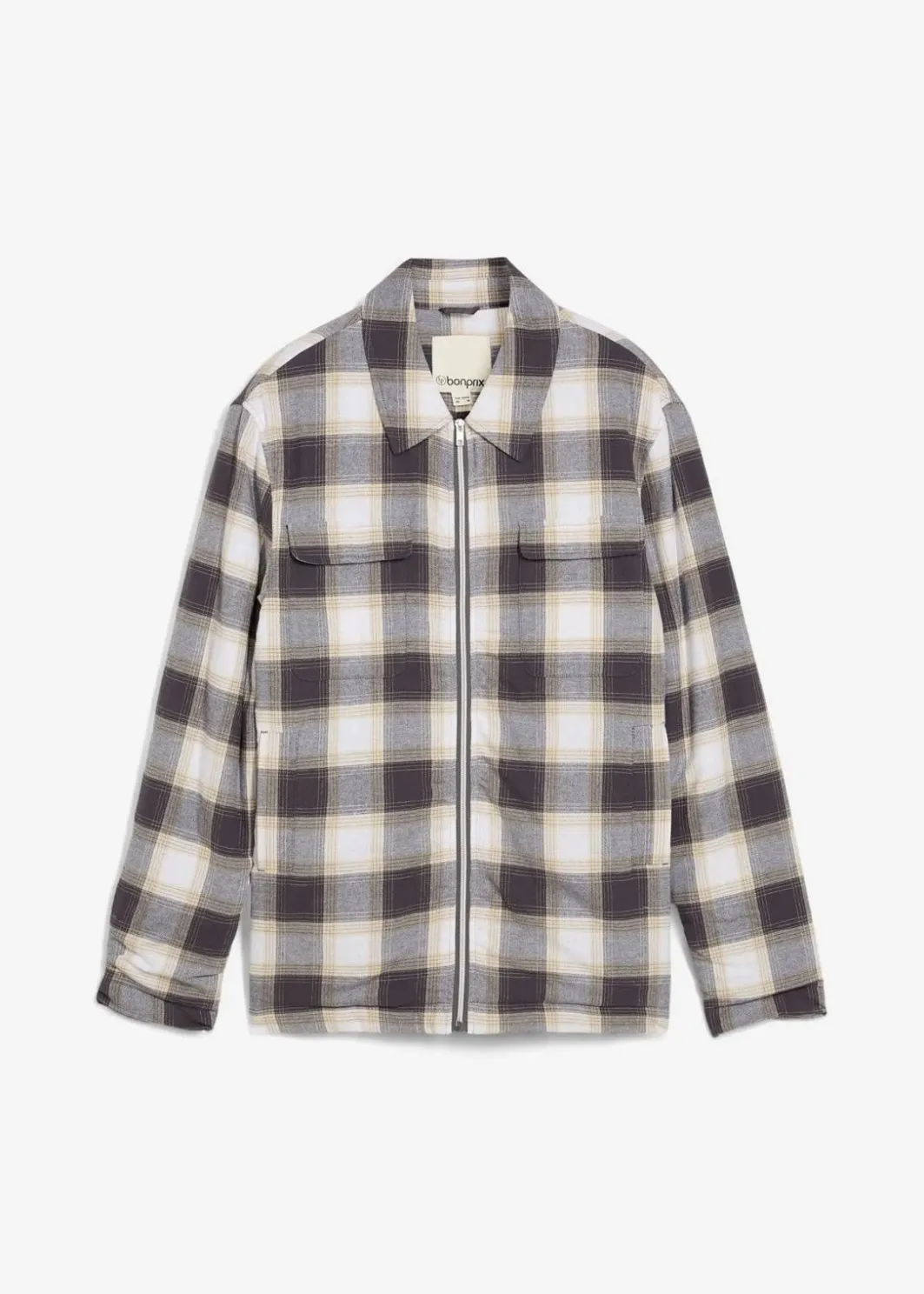 Herren bonprix Große Größen|Jacken & Mäntel|Leicht gefütterte Flanell-Hemdjacke
