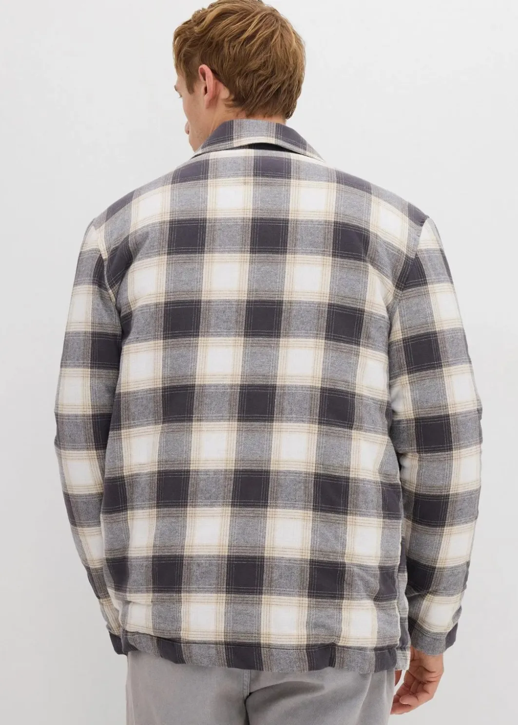 Herren bonprix Große Größen|Jacken & Mäntel|Leicht gefütterte Flanell-Hemdjacke