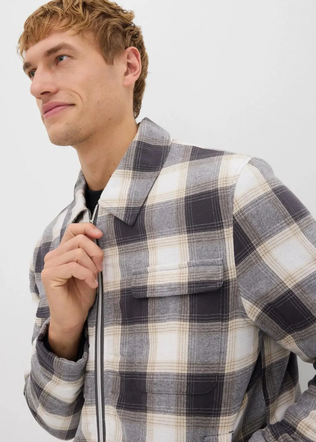 Herren bonprix Große Größen|Jacken & Mäntel|Leicht gefütterte Flanell-Hemdjacke