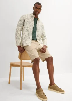 Herren bonprix Große Größen|Shorts|Leichte Chino-Bermuda mit Bundfalten, Regular Fit