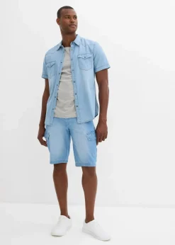 Online Leichte Jeans-Cargobermuda aus reiner Baumwolle, Relaxed Fit (2er Pack) Herren Große Größen|Shorts