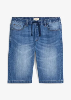 Leichte Long-Sweatjeans-Bermuda, Regular Fit Herren Große Größen|Shorts