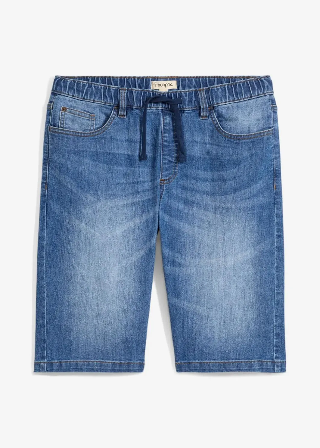 Leichte Long-Sweatjeans-Bermuda, Regular Fit Herren Große Größen|Shorts