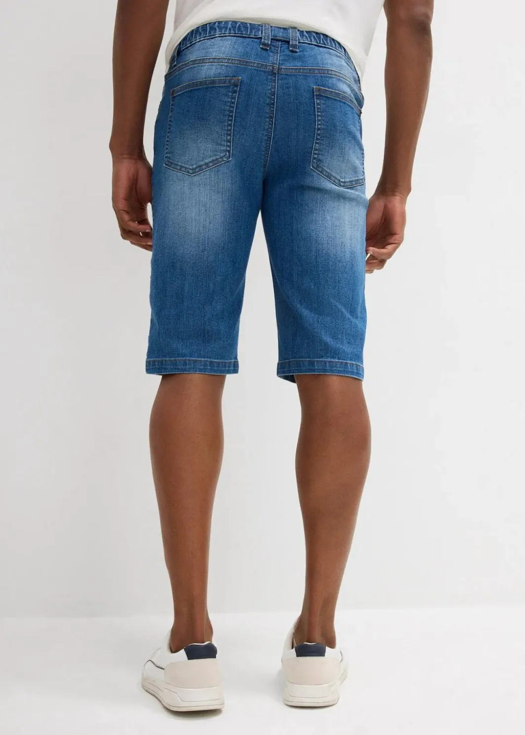 Leichte Long-Sweatjeans-Bermuda, Regular Fit Herren Große Größen|Shorts