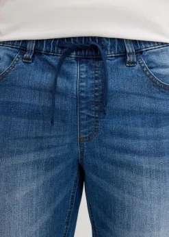 Leichte Long-Sweatjeans-Bermuda, Regular Fit Herren Große Größen|Shorts