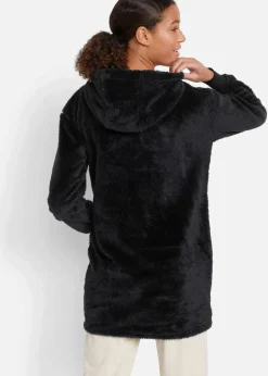 Best Leichte Loungewear Kuschel-Long-Fleecejacke mit Kapuze Damen Wäsche·Homewear|Bekleidung·Strickmode