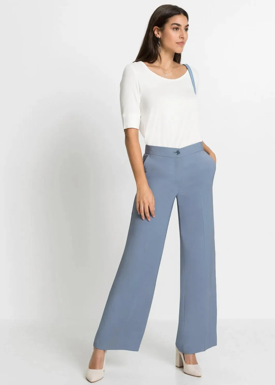 Damen bonprix Hosen|Bekleidung·Kleider|Leichte Marlenehose mit Viskose