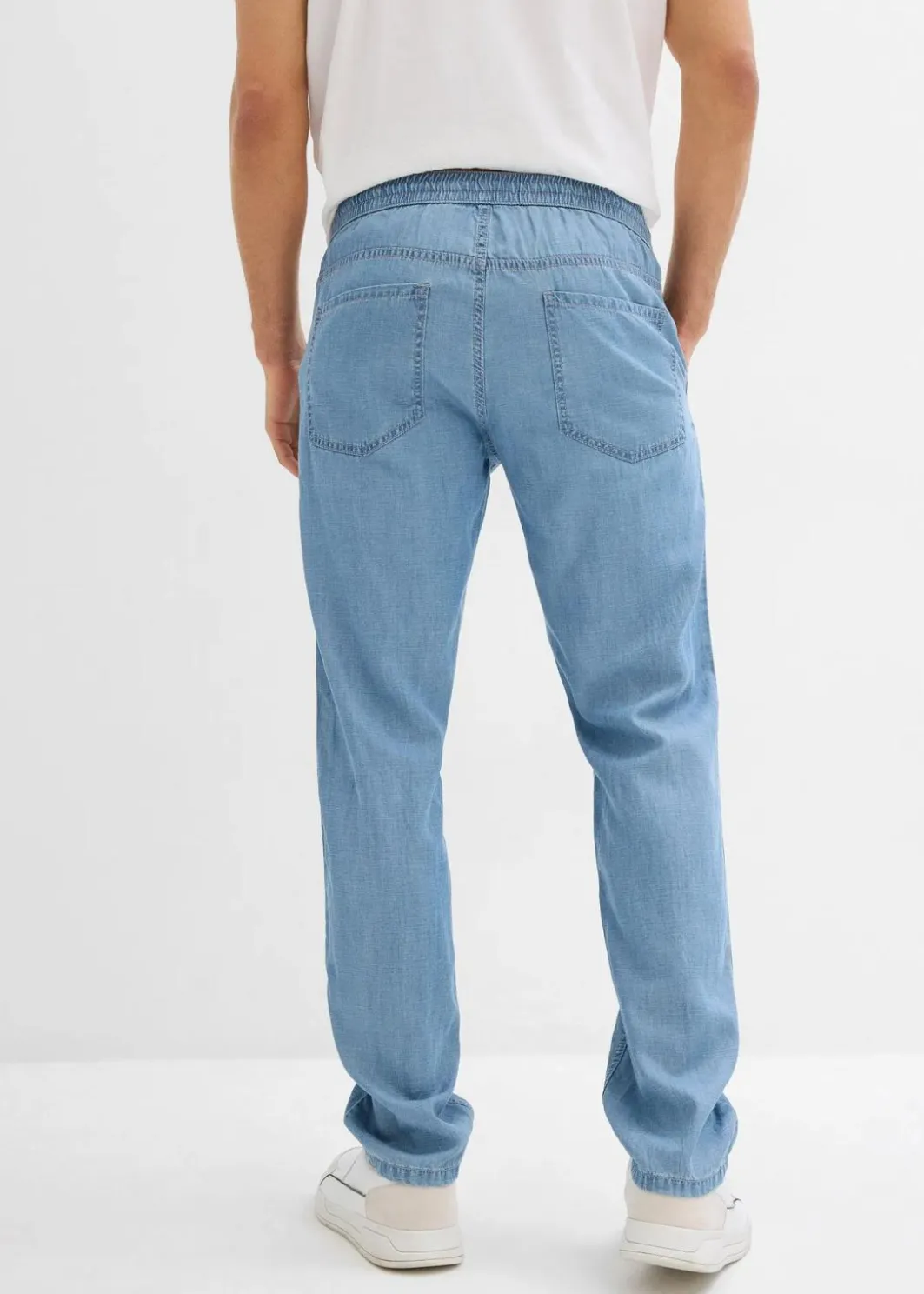 Herren bonprix Große Größen|Jeans|Leichte Regular Fit Schlupfjeans aus luftigem Leinen-Mix, Straight