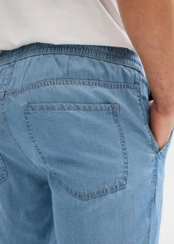 Herren bonprix Große Größen|Jeans|Leichte Regular Fit Schlupfjeans aus luftigem Leinen-Mix, Straight