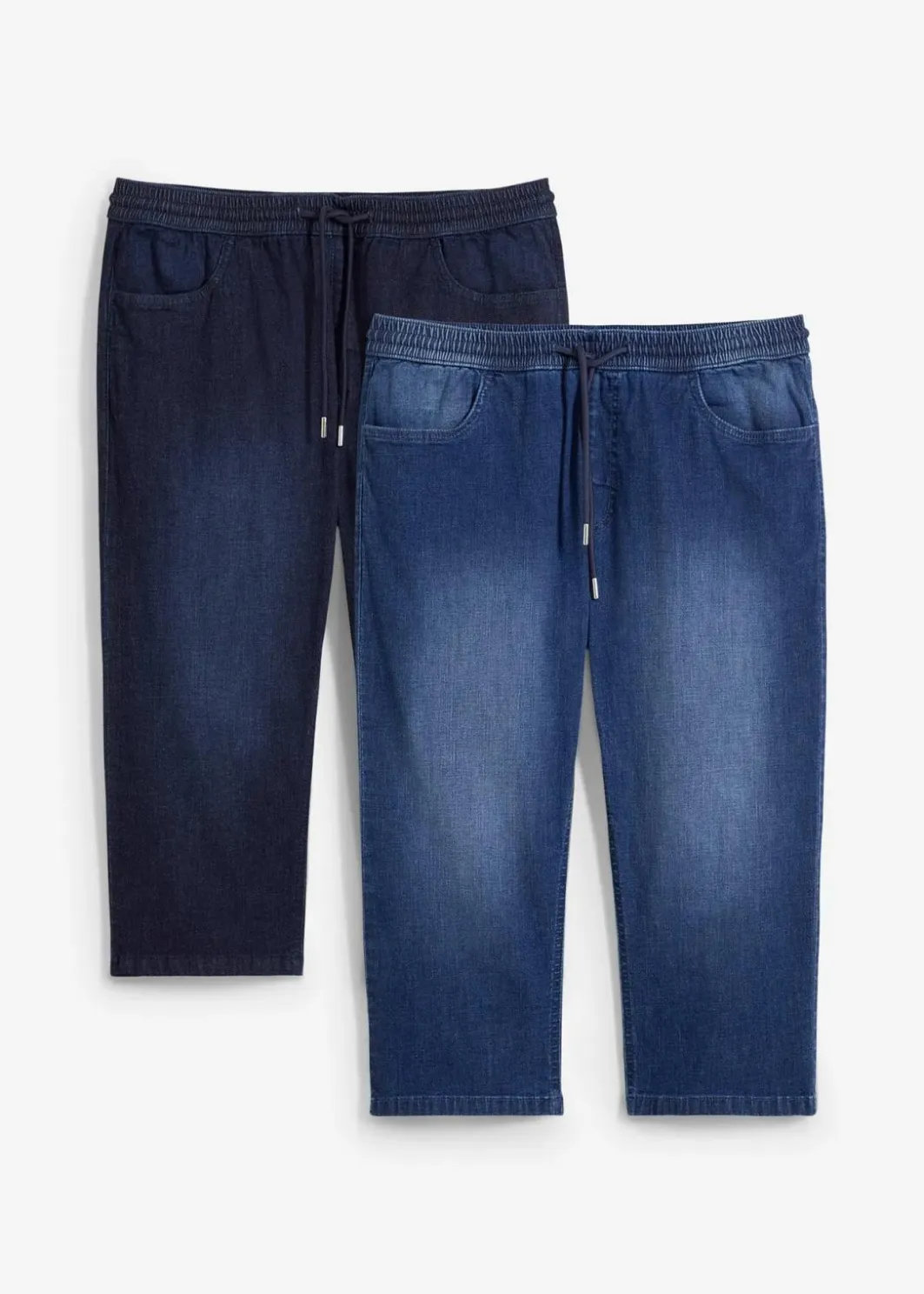 Discount Leichte Regular Fit Schlupf-3/4-Stretch-Jeans, Straight (2er Pack) Herren Jeans|Große Größen