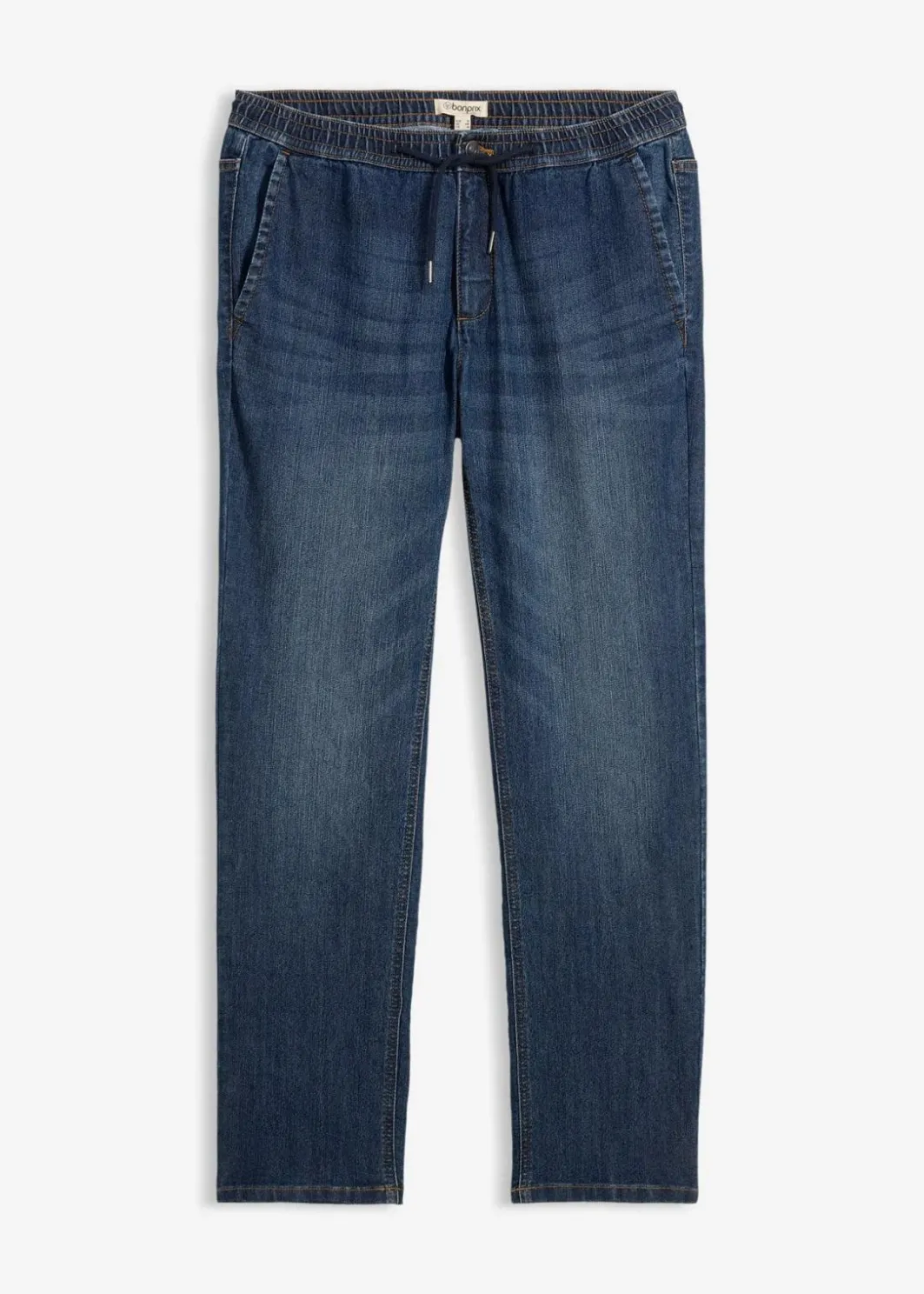 Clearance Leichte Regular Fit Stretch-Schlupfjeans mit Komfortbund, Straight Herren Große Größen|Jeans