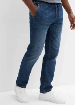 Clearance Leichte Regular Fit Stretch-Schlupfjeans mit Komfortbund, Straight Herren Große Größen|Jeans