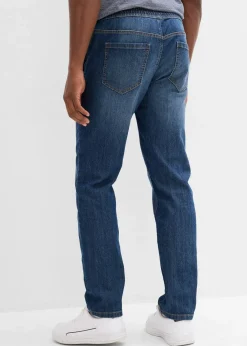 Clearance Leichte Regular Fit Stretch-Schlupfjeans mit Komfortbund, Straight Herren Große Größen|Jeans