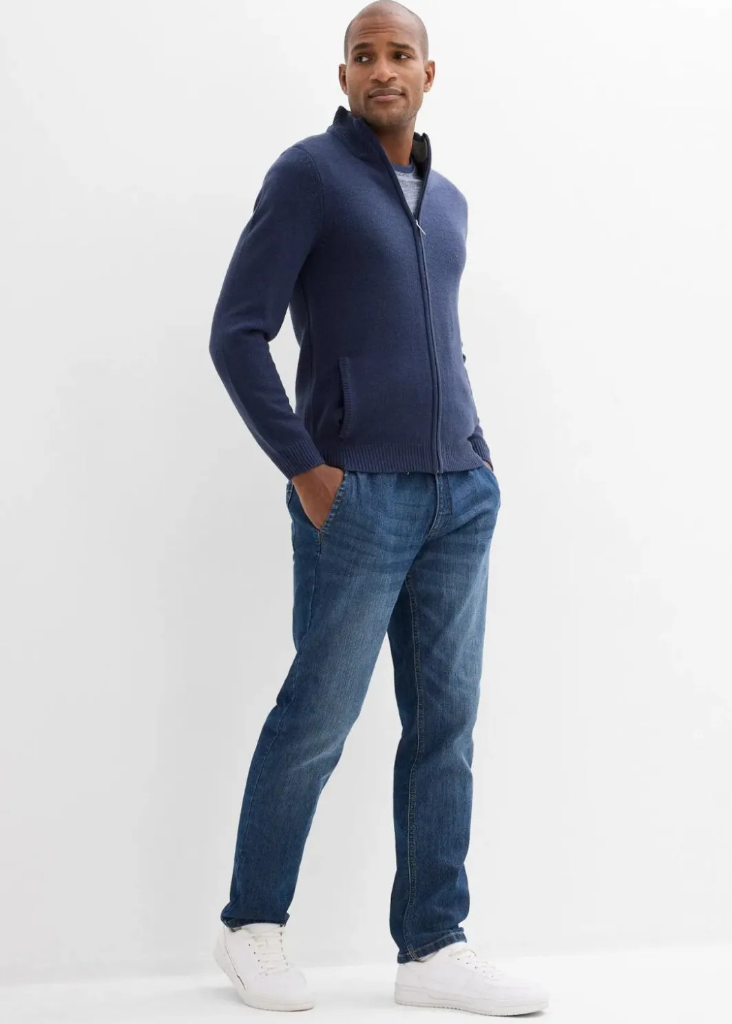 Clearance Leichte Regular Fit Stretch-Schlupfjeans mit Komfortbund, Straight Herren Große Größen|Jeans