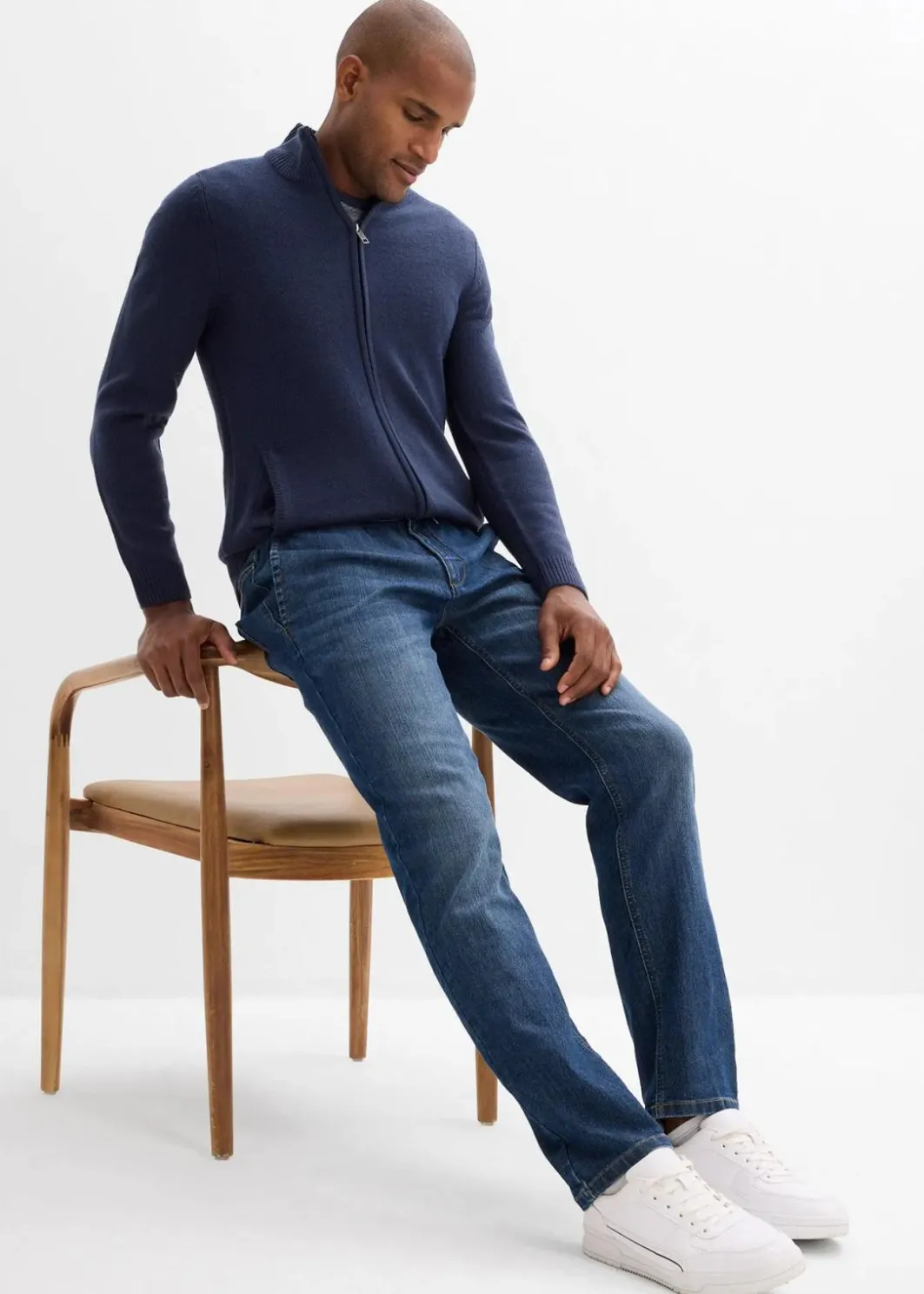Clearance Leichte Regular Fit Stretch-Schlupfjeans mit Komfortbund, Straight Herren Große Größen|Jeans