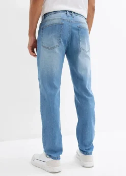 Herren bonprix Große Größen|Jeans|Leichte Regular Fit Stretch-Jeans mit elastischem Bund, Straight (2er Pack)