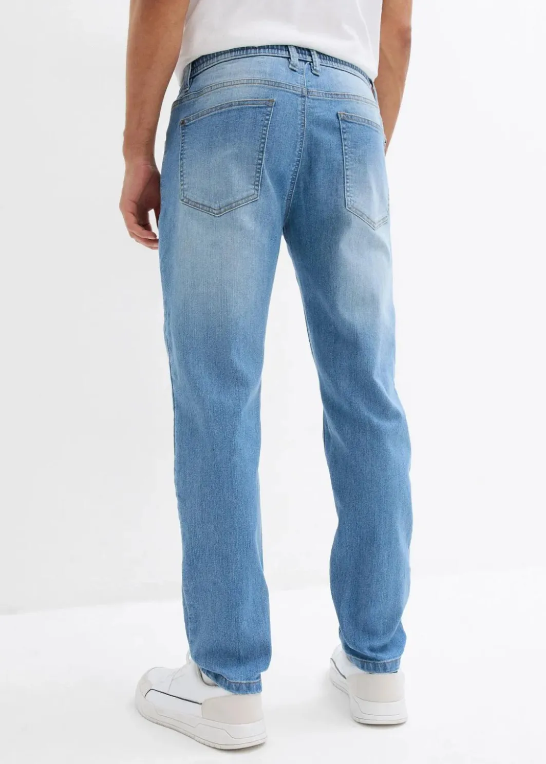 Herren bonprix Große Größen|Jeans|Leichte Regular Fit Stretch-Jeans mit elastischem Bund, Straight (2er Pack)