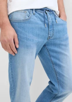 Herren bonprix Große Größen|Jeans|Leichte Regular Fit Stretch-Jeans mit elastischem Bund, Straight (2er Pack)
