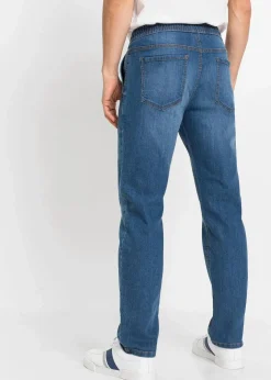 Herren bonprix Jeans|Große Größen|Leichte Regular Fit Stretch-Schlupfjeans mit Komfortbund, Straight