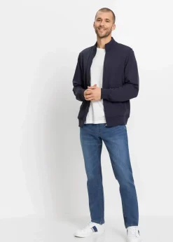 Herren bonprix Jeans|Große Größen|Leichte Regular Fit Stretch-Schlupfjeans mit Komfortbund, Straight