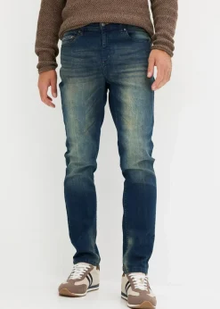 Herren bonprix Große Größen|Jeans|Leichte Slim Fit Stretch-Jeans, Straight